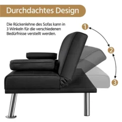 Yaheetech Convertible Futon Sofa Bed Tufted Fabric Futon With Cupholders And Pillows -Furniture Store GUEST 26c68fc7 fb13 4eca 96ce c6582e23c7d9