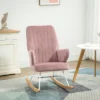 HOMCOM Accent Rocking Chairs, Upholstered Nursery Glider Rocker, Modern Armchair, Wingback Chair For Living Room And Bedroom, Pink 2 HOMCOM Accent Rocking Chairs, Upholstered Nursery Glider Rocker, Modern Armchair, Wingback Chair For Living Room And Bedroom, Pink -Furniture Store GUEST 2799c9b2 4d9a 47c3 a733 980d33c870c7