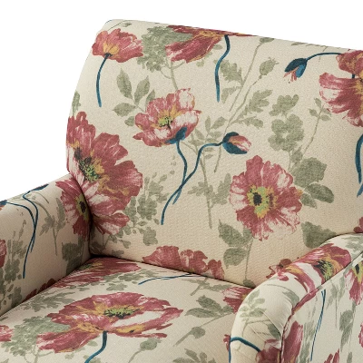 Set Of 2 Reggio Traditional Wooden Upholstered Armchair With Floral Patterns And Nailhead Trim | ARTFUL LIVING DESIGN 8 Set Of 2 Reggio Traditional Wooden Upholstered Armchair With Floral Patterns And Nailhead Trim | ARTFUL LIVING DESIGN - Image 6