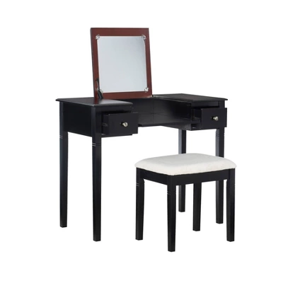 Camden Vanity Set Black Cherry - Linon 4 Camden Vanity Set Black Cherry - Linon - Image 2