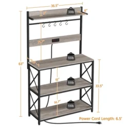 Yaheetech 63″ H Kitchen Baker’s Racks With 2 AC Outlets, 4-Tier Microwave Oven Stand -Furniture Store GUEST 28df7caa 9b51 42fa af1f 966d858b96ca