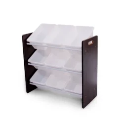 Kids' Toy Storage Organizer With 9 Storage Bins Espresso/White - Humble Crew