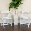 Emma And Oliver 2 Pack White Resin Slatted Party & Rental Folding Chair Indoor Outdoor -Furniture Store GUEST 2d095a65 3963 4bcc 8263 786c5657a6d9