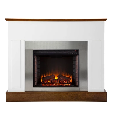 Cerkby Industrial Fireplace White/Dark Tobacco - Aiden Lane 13 Cerkby Industrial Fireplace White/Dark Tobacco - Aiden Lane - Image 11