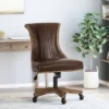 Coulee Contemporary Upholstered Roll Back Swivel Office Chair Dark Brown/Natural - Christopher Knight Home 1 Coulee Contemporary Upholstered Roll Back Swivel Office Chair Dark Brown/Natural - Christopher Knight Home -Furniture Store GUEST 2e51d0ac 9c0f 4ac5 b677 183514c7e0ed