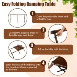 Tangkula Folding Wooden Camping Table Portable Picnic Table W/ Carry Bag Roll-up Bamboo Tabletop Outdoor Travel Camping Table Natural/Coffee 18 Tangkula Folding Wooden Camping Table Portable Picnic Table W/ Carry Bag Roll-up Bamboo Tabletop Outdoor Travel Camping Table Natural/Coffee -Furniture Store GUEST 2e7d1111 18eb 4897 a45f 2ddf507edfdc