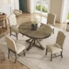 5 PCS Extendable Wood Dining Table Set With Round Table And 4 Upholstered Chairs-ModernLuxe 2 5 PCS Extendable Wood Dining Table Set With Round Table And 4 Upholstered Chairs-ModernLuxe -Furniture Store GUEST 2f2ec692 e56b 412c a2cf eeebe71e49f2