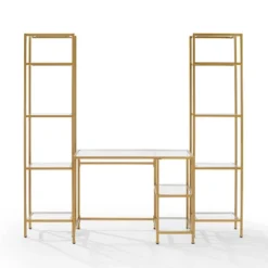 3pc Aimee Desk And Etagere Set Soft Gold - Crosley 17 3pc Aimee Desk And Etagere Set Soft Gold - Crosley -Furniture Store GUEST 30512f56 ba66 4561 8a39 05a01bd419f0