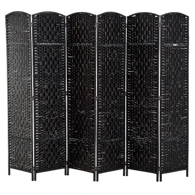 HOMCOM 6' Tall Wicker Weave 6 Panel Room Divider Privacy Screen 7 HOMCOM 6' Tall Wicker Weave 6 Panel Room Divider Privacy Screen - Image 5