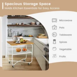 Tangkula 2-Tier Folding Rolling Cart Kitchen Utility Cart Tool-Free Installing 17 Tangkula 2-Tier Folding Rolling Cart Kitchen Utility Cart Tool-Free Installing -Furniture Store GUEST 31c67922 7271 41e3 98d3 6cba2997d817