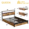 HAUSOURCE Queen Size Platform Bed Frame With Headboard, 4 Storage Drawers, Color Changing Lights, 2 Charging Outlets And 2 USB Ports, Rustic Brown 2 HAUSOURCE Queen Size Platform Bed Frame With Headboard, 4 Storage Drawers, Color Changing Lights, 2 Charging Outlets And 2 USB Ports, Rustic Brown -Furniture Store GUEST 32117201 718e 4a04 99d6 a8c699aec196