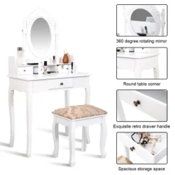 Costway Vanity Table Jewelry Makeup Desk Bench Dresser Stool White 11 Costway Vanity Table Jewelry Makeup Desk Bench Dresser Stool White -Furniture Store GUEST 32dd6987 5831 4ae0 95a4 7dccd505d097