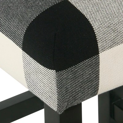 Square Counter Height Barstool Black Plaid - HomePop 5 Square Counter Height Barstool Black Plaid - HomePop - Image 3