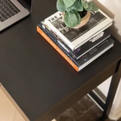 Oslo Contemporary Studio Workstation Desk With Drawer Black/Brown - Danya B. -Furniture Store GUEST 3544e93e 93aa 499f b5b2 7515bc1a7a35