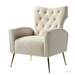 Raphael Velvet Tufted Upholstered Wingback Chair Accent Wingback Silhouette With Diamond Button Tufting | Karat Home -Furniture Store GUEST 3598c5ed 4e5c 43d4 aa60 742a4f21a111