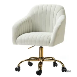 Alex Task Chair Velvet Upholstere Swivel Office Chair Desk Chair With Channel-tufted Back And Gold Metal Base| Karat Home 33 Alex Task Chair Velvet Upholstere Swivel Office Chair Desk Chair With Channel-tufted Back And Gold Metal Base| Karat Home -Furniture Store GUEST 359b78f7 24a1 4e69 9ce2 4556a209b2c1