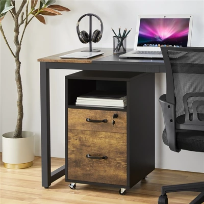 Yaheetech 2-Drawer And 1-Open Shelf Mobile Letter Size Rolling File Cabinet For Home And Office 5 Yaheetech 2-Drawer And 1-Open Shelf Mobile Letter Size Rolling File Cabinet For Home And Office - Image 3