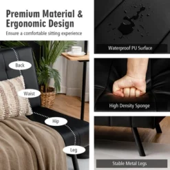 Costway Futon Sofa Bed PU Leather Convertible Folding Couch Sleeper Lounge White/Black/Grey -Furniture Store GUEST 35f90686 34a6 4023 9f1e f8086b77c366