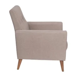 Emma And Oliver Upholstered Mid-Century Modern Arm Chair With Tufted Seat And Back, Pocket Spring Support And Wooden Legs -Furniture Store GUEST 3612590d b309 4c4a a1b6 9a4a8d2530e8