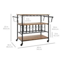 Best Choice Products 45in Industrial Wood Shelf Bar & Wine Storage Service Cart W/ Bottle & Glass Racks, Locking Wheels -Furniture Store GUEST 36dc35d4 36b7 46e6 b2b1 39e8117004fb