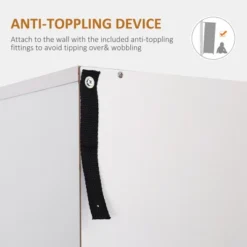 HOMCOM 66" Buffet With Hutch, Freestanding Kitchen Pantry With 2 Large Cabinets, 1 Pull Up Cabinet, 3 Drawers & Wide Countertop, White -Furniture Store GUEST 371947ec d48c 47b3 b170 125f3d87458b