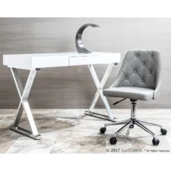 Luster Contemporary Desk White - LumiSource