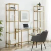 3pc Aimee Desk And Etagere Set Soft Gold - Crosley