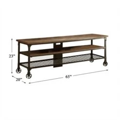 Millwood Metal TV Stand In Natural And Black - Lexicon