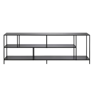 70" Black Bronze TV Stand With Metal Shelves - Henn&Hart 9 70" Black Bronze TV Stand With Metal Shelves - Henn&Hart - Image 7