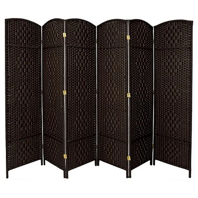 7 Ft. Tall Diamond Weave Room Divider 6 Panels - Oriental Furniture 6 7 Ft. Tall Diamond Weave Room Divider 6 Panels - Oriental Furniture - Image 4