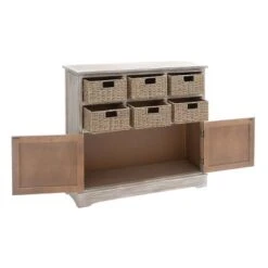 Wood Cabinet With Seagrass Drawers Brown - Olivia & May -Furniture Store GUEST 3bc8a9cb 9377 4c73 bb41 0d86547c3169