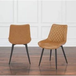 Set Of 2 Cooly Tufted Faux Leather Dining Chairs Camel - Abbyson Living -Furniture Store GUEST 3c9dd0ed 3544 43b4 87d2 591be1339df2