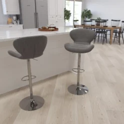 Merrick Lane Adjustable Height Barstool Contemporary Bar Height Stool With Curved Back And Metal Base With Footrest -Furniture Store GUEST 3d444195 b905 497d 8ede 0aee128e3fab