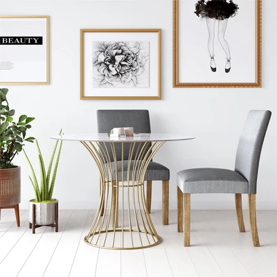 Westwood Glass Top Dining Table With Tempered Glass Brass - CosmoLiving By Cosmopolitan 7 Westwood Glass Top Dining Table With Tempered Glass Brass - CosmoLiving By Cosmopolitan - Image 5