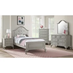 Full 5pc Jenna Panel Bedroom Set Gray - Picket House Furnishings