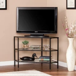 Conrad Metal/Glass Corner TV Stand For TVs Up To 32" Black - Aiden Lane 14 Conrad Metal/Glass Corner TV Stand For TVs Up To 32" Black - Aiden Lane -Furniture Store GUEST 40ac0072 c2e7 4cf6 8db9 1814b8532483