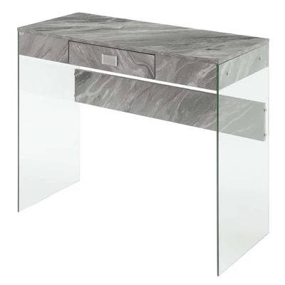 36" SoHo 1 Drawer Glass Desk - Breighton Home 8 36" SoHo 1 Drawer Glass Desk - Breighton Home - Image 6
