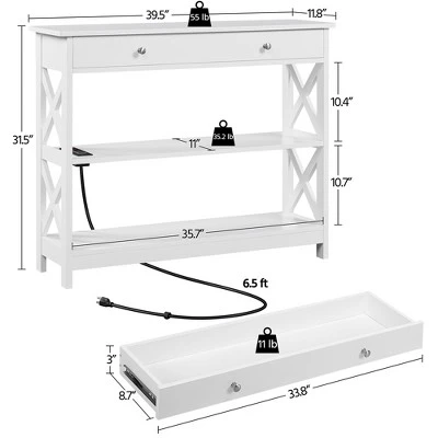 Yaheetech Wooden Console Table Entryway Table With Power Outlet 4 Yaheetech Wooden Console Table Entryway Table With Power Outlet - Image 2