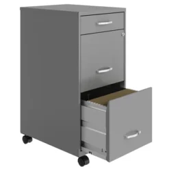 Space Solutions 18 Inch Wide Metal Mobile Organizer File Cabinet For Office Supplies & Hanging File Folders W/ Pencil Drawer & 3 File Drawers, Silver 8 Space Solutions 18 Inch Wide Metal Mobile Organizer File Cabinet For Office Supplies & Hanging File Folders W/ Pencil Drawer & 3 File Drawers, Silver -Furniture Store GUEST 42fd7402 3713 401d b092 38e512558d69