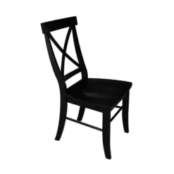 Set Of 2 X Back Chairs With Solid Wood Seats Black - International Concepts -Furniture Store GUEST 430218df bcfb 4dfa ba47 95bcb74c408f
