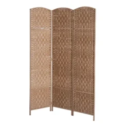 HOMCOM 6' Tall Wicker Weave 3 Panel Room Divider Privacy Screen - Natural -Furniture Store GUEST 43276678 404a 42fb a1ac 1770f57e722b