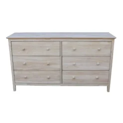 Dresser With 6 Drawers Unfinished - International Concepts