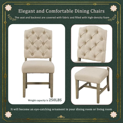 5 PCS Extendable Wood Dining Table Set With Round Table And 4 Upholstered Chairs-ModernLuxe 7 5 PCS Extendable Wood Dining Table Set With Round Table And 4 Upholstered Chairs-ModernLuxe - Image 5