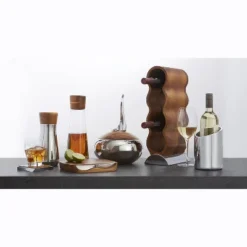 Nambe Handcrafted Acacia Wood Curvo Winery Rack With Alloy Metal Base Modern Design, Holds 4 Bottles, Brown Silver 10 Nambe Handcrafted Acacia Wood Curvo Winery Rack With Alloy Metal Base Modern Design, Holds 4 Bottles, Brown Silver -Furniture Store GUEST 485e2509 4da5 4db5 bc41 770f74f9f881