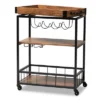 Cerne Oak And Finished Mobile Metal Bar Cart With Wine Bottle Rack Brown - Baxton Studio -Furniture Store GUEST 4907d35c 8988 4c22 b310 03b6de2a288b