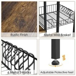 Yaheetech 5-Tier 56" H Baker’s Rack With Wire Basket & Power Outlets, Rustic Brown 11 Yaheetech 5-Tier 56" H Baker’s Rack With Wire Basket & Power Outlets, Rustic Brown -Furniture Store GUEST 49242dd9 ba1b 4616 a515 0d9a2f0eecae