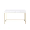 Ottey 2 Drawer Desk White High Gloss/Gold - Acme Furniture -Furniture Store GUEST 49e62349 7403 4195 96eb 3388711eec8b
