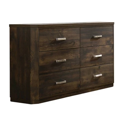 59" Elettra Dresser Rustic Walnut - Acme Furniture 4 59" Elettra Dresser Rustic Walnut - Acme Furniture - Image 2