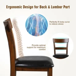 Costway Set Of 4 Barstools Counter Height Chairs W/Leather Seat & Rubber Wood Legs 17 Costway Set Of 4 Barstools Counter Height Chairs W/Leather Seat & Rubber Wood Legs -Furniture Store GUEST 4aeafced c719 4b31 842f 8946237564b0