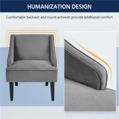 Yaheetech Modern Upholstered Armchair Velvet Accent Chair For Living Room Bedroom 17 Yaheetech Modern Upholstered Armchair Velvet Accent Chair For Living Room Bedroom -Furniture Store GUEST 4be8238d b4fe 4cdf 9865 9c682db8902f